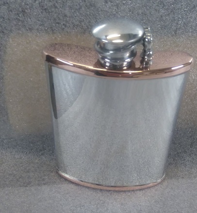 6oz Kidney flask copper top/base and captive top (F101)not available